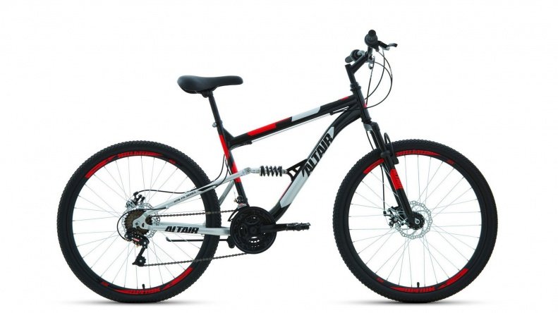 

Велосипед Altair MTB FS 26'' 2.0 disc рама 16 дюймов черный/красный, MTB FS 26 2.0 disc 16