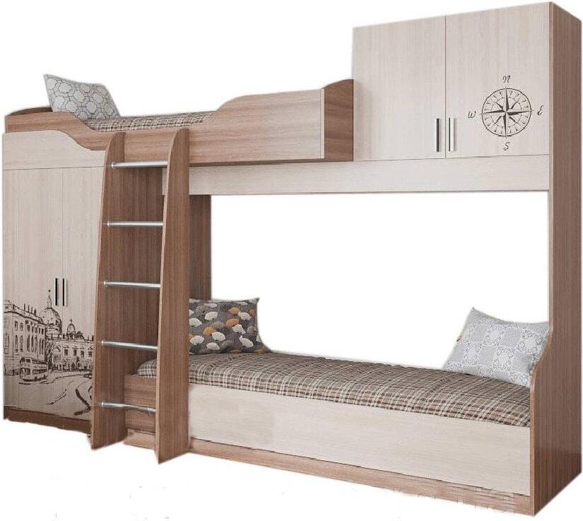

Кровать SV-Мебель МС Город Ж 80/200 двухъярусная ясень шимо темный/ясень шимо светлый [00-00046574], Кровать SV-Мебель МС Город Ж 80/200 двухъярусная 00-00046574 ясень шимо темный/ясень шимо светлый