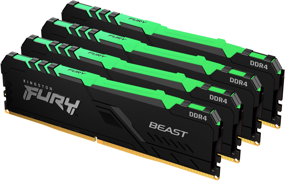 

Оперативная память Kingston KF426C16BB1AK4/64, Оперативная память Kingston FURY Beast RGB 4x16GB DDR4 PC4-21300 (KF426C16BB1AK4/64)