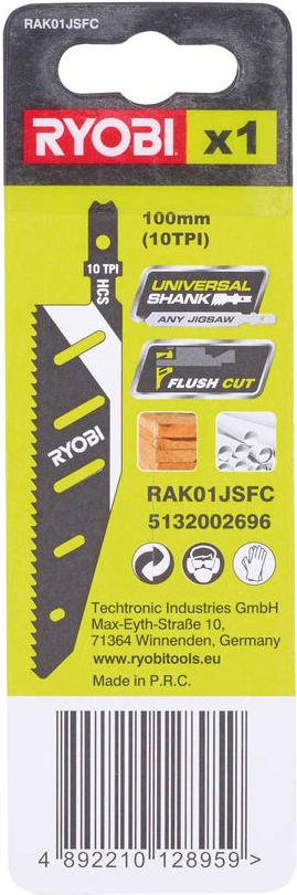 

Пилка для лобзика RYOBI RAK01JSFC [5132002696], RAK01JSFC