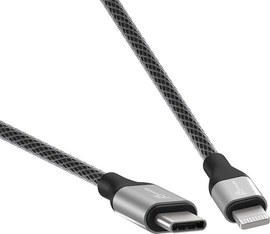 

Кабель для компьютера j5create USB-C на Lightning черный [JLC15B], USB-C на Lightning
