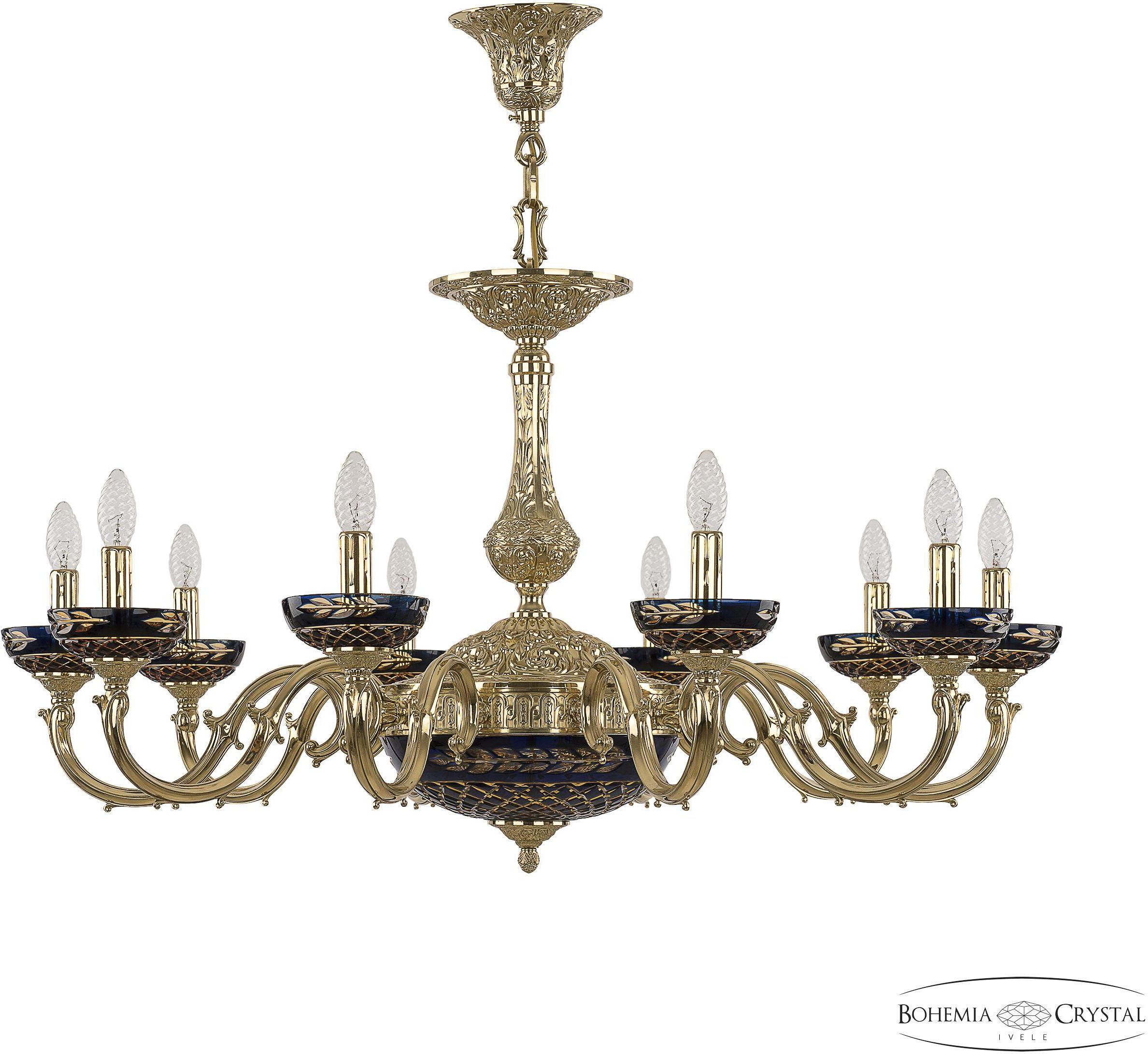 

Подвесная люстра Bohemia Ivele Crystal 72101P/10/300 G P Amber-Blue/H-1J