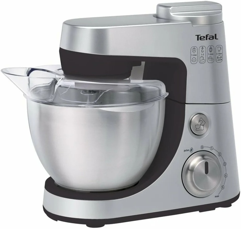 

Кухонный комбайн Tefal QB408D38 серебристый [8010000701], Кухонный комбайн Tefal QB408D38 8010000701 серебристый