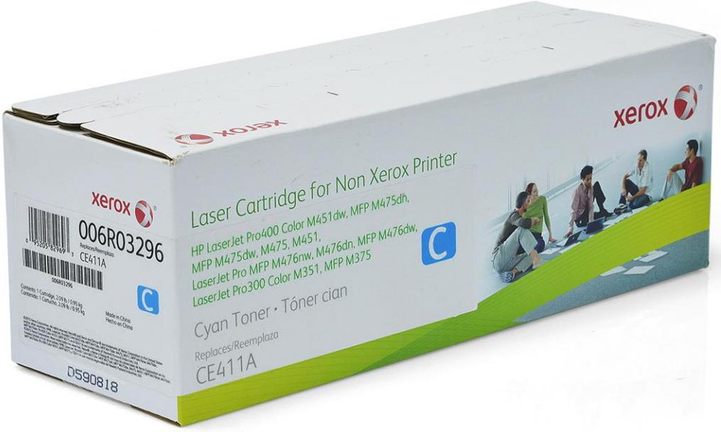 

Картридж Xerox 006R03296, Картридж Xerox Для HP375 / 475 / 351 / 471 CE411А 006R03296 голубой