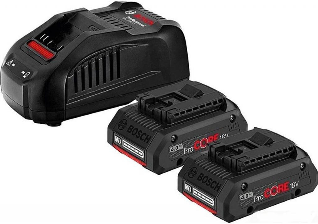 

Набор аккумуляторов для электроинструмента Bosch ProCORE 18V 4.0 с зарядным GAL 1880 CV (1.600.A01.6GF), Аккумулятор с зарядным устройством Bosch 2xProCORE 1600A016GF (18В/4 Ah + 14.4-18В)