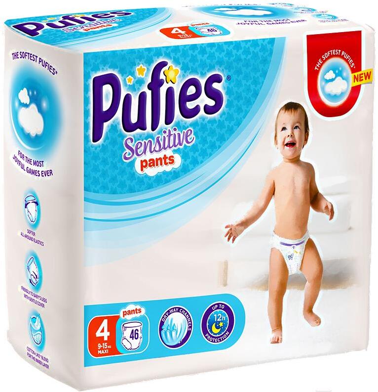 

Детские подгузники Pufies Sensitive Maxi 9-15кг (46шт)