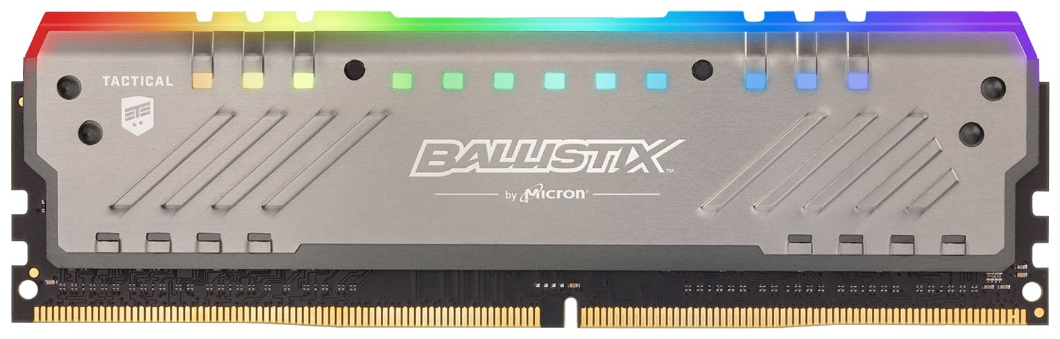 

Оперативная память Crucial Ballistix Tactical Tracer RGB 8GB DDR4 PC4-21300 BLT8G4D26BFT4K, Ballistix Tactical Tracer RGB DDR4 DIMM 2666MHz PC4-21300 CL16-8Gb
