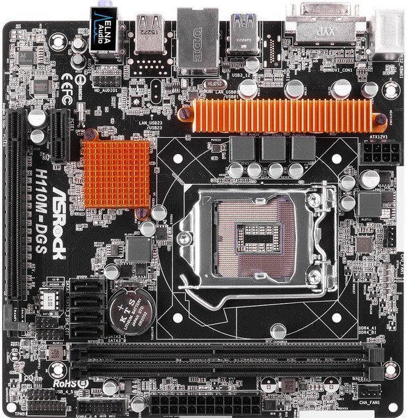 

Материнская плата ASRock H110M-DGS R3.0, H110M-DGS R3.0