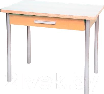 

Стол Древпром М20 90x60 с ящиком металлик/дуб светлый, М20 90x60 с ящиком