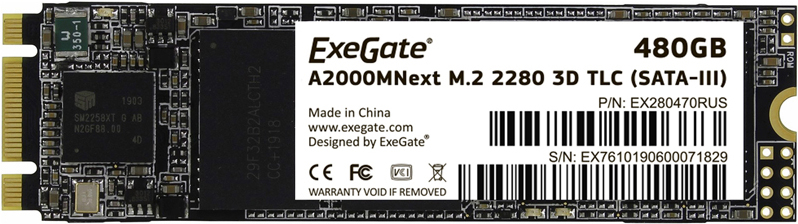 

SSD диск ExeGate 480 Gb, SSD диск ExeGate 480 Gb EX280470RUS