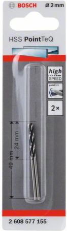 

Сверло Bosch HSS PointTeQ 2.0mm [2.608.577.155], HSS PointTeQ 2.0mm