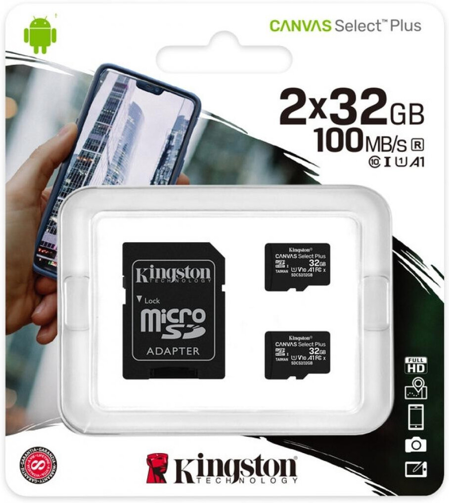 

Карта памяти Kingston Canvas Select Plus 32GB (SDCS2/32GB-2P1A)
