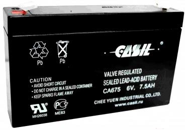 

Аккумулятор для ИБП Casil CA675 (7.5 А ч), 6V-7.5 Ah