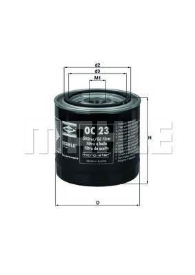 

Фильтр масляной Knecht/Mahle OC23, OC23