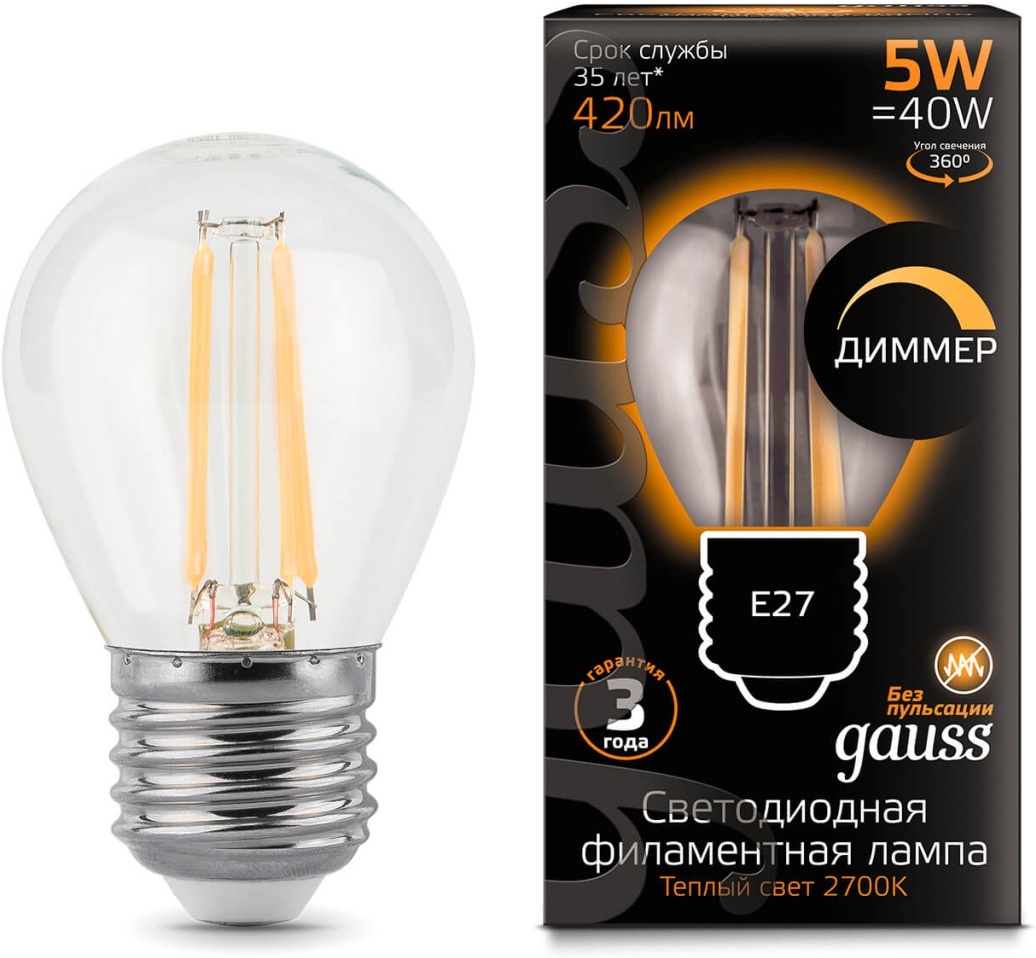 

Лампа Gauss LED [105802105-D], Светодиодная лампочка Gauss LED 105802105-D