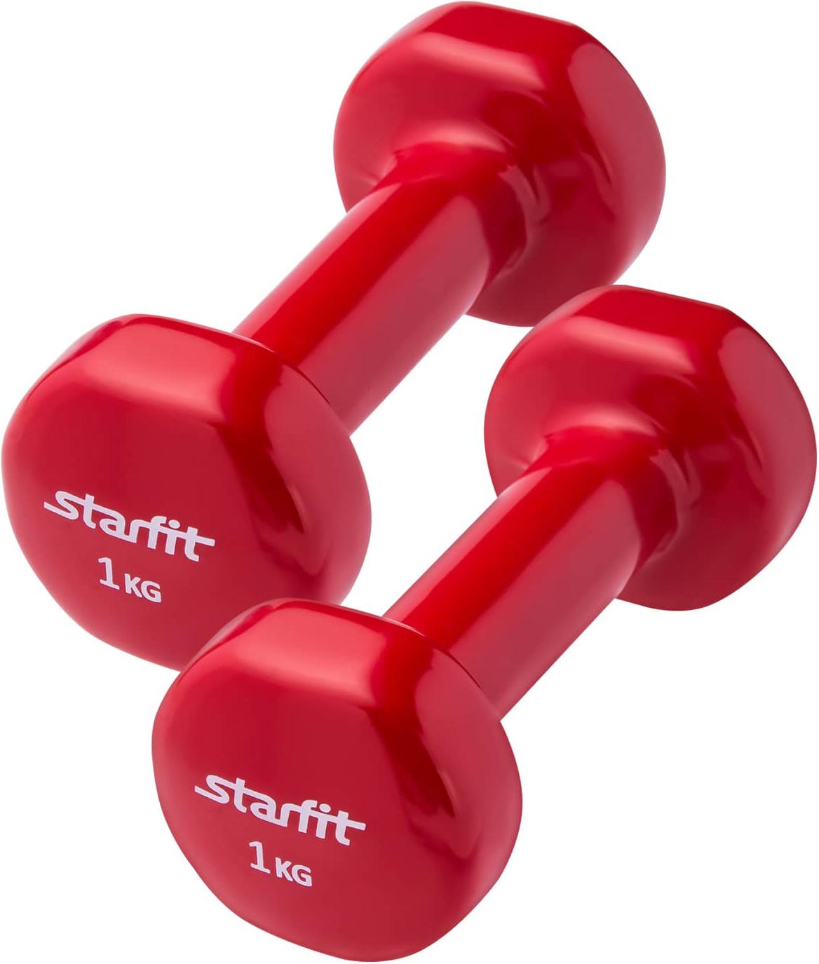 

Гантель Starfit Core DB-101 виниловая 1 кг пара красный, Core DB-101 виниловая 1 кг пара