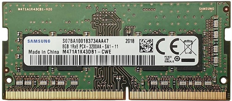 

Оперативная память Samsung SO-DIMM DDR4 8ГБ PC4-25600 3200MHz [M471A1K43DB1-CWED0], Оперативная память Samsung SO-DIMM DDR4 8ГБ PC4-25600 3200MHz M471A1K43DB1-CWED0