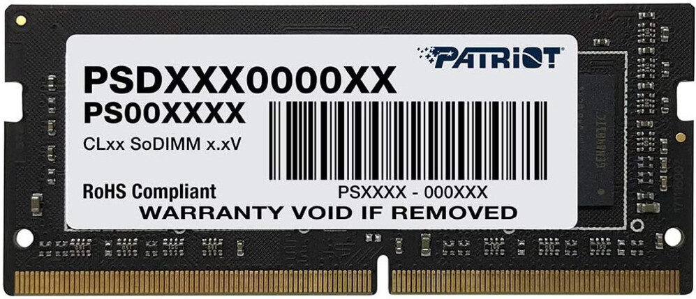 

Оперативная память Patriot SO-DIMM DDR 4 DIMM 32Gb PC25600 [PSD432G32002S], Оперативная память Patriot Signature Line 32GB DDR4 SODIMM (PSD432G32002S)