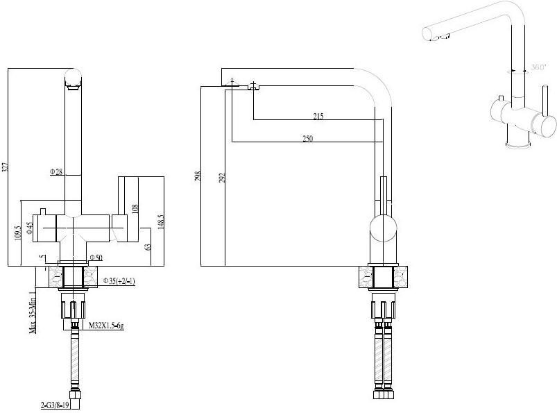 

Смеситель Elleci T 01 Cromato [MIKT01CR], T 01