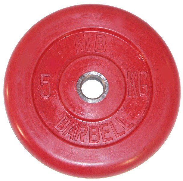 

Диск для штанги MB Barbell d26 мм 25 кг красный, d26мм 25кг