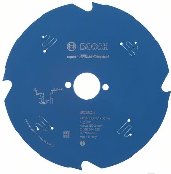 

Диск пильный Bosch 2.608.644.125, Диск пильный Bosch Freud 190x30x2.2/1.6x4T Expert for FiberCement. 2.608.644.125