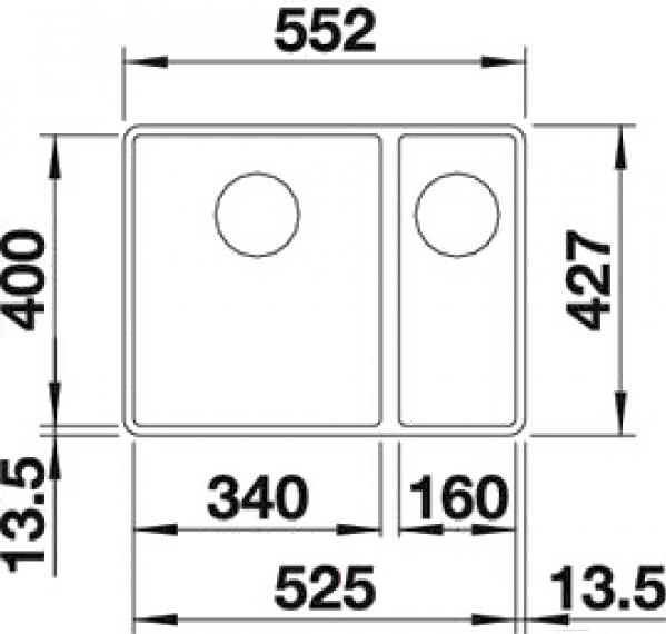 

Кухонная мойка Blanco Subline 340/160-F алюметаллик [523570], Subline 340/160-F