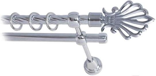 

Карниз Lm Decor Веер 006 2р витой 3.2м хром, Веер 006 2р витой 16мм 3.2м