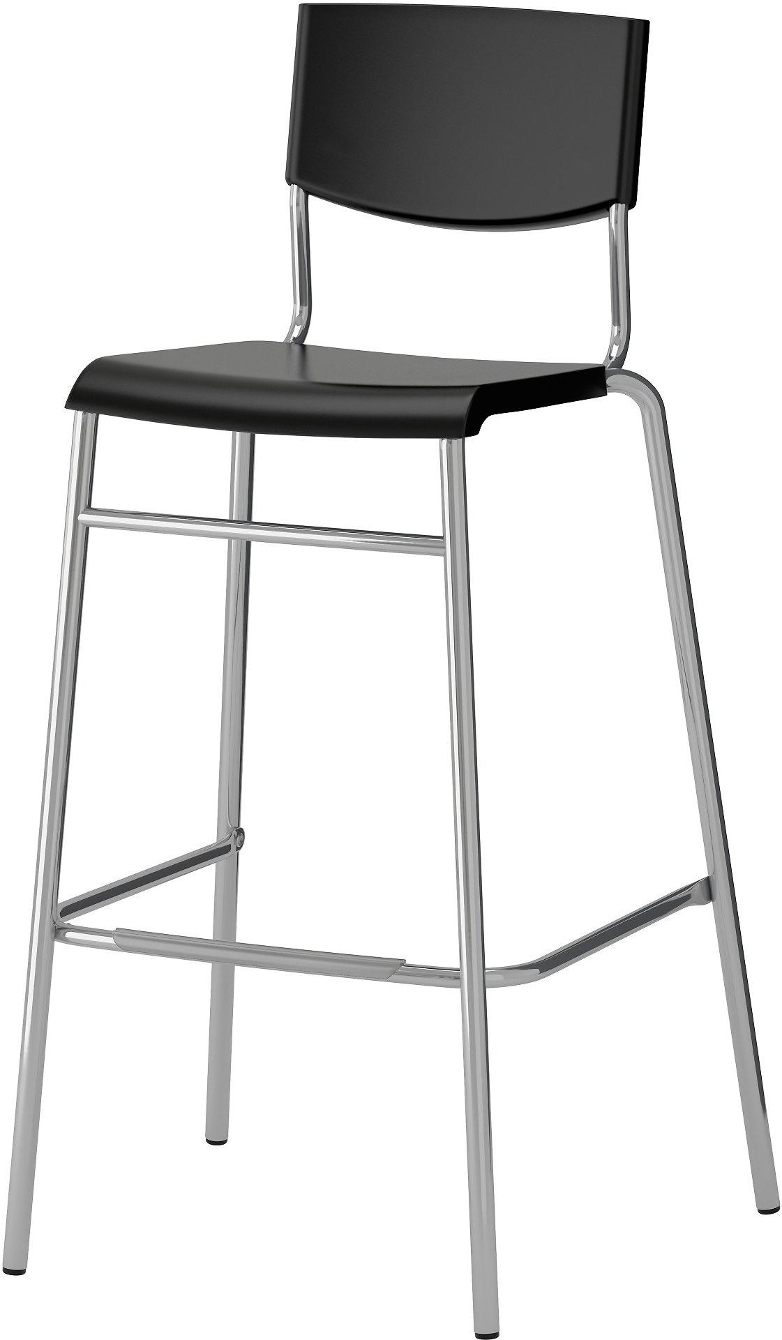 

Стул барный Ikea Стиг (черный/серебристый) [503.608.63], Стиг