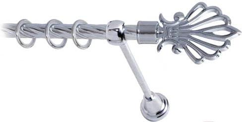 

Карниз Lm Decor Веер 006 1р витой 3.6м хром, Веер 006 1р витой 16мм 3.6м