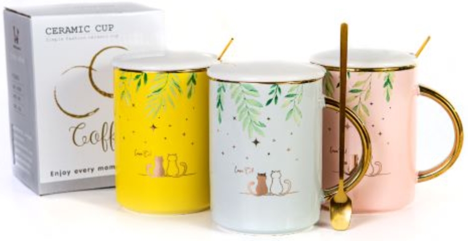 

Кружка с ложкой monAmi MUG-327, Кружка с ложкой MonAmi MUG-327 желтый