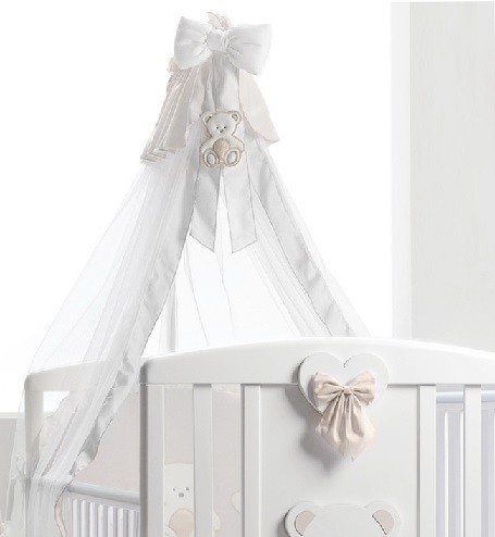 

Балдахин на кроватку Italbaby тюлевый круговой Peluche белый/крем
