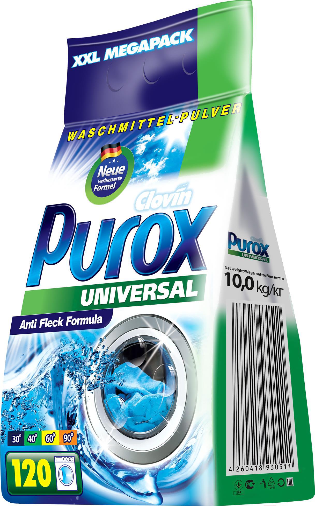 

Стиральный порошок Purox Universal универсальный 10кг, Universal универсальный 10кг