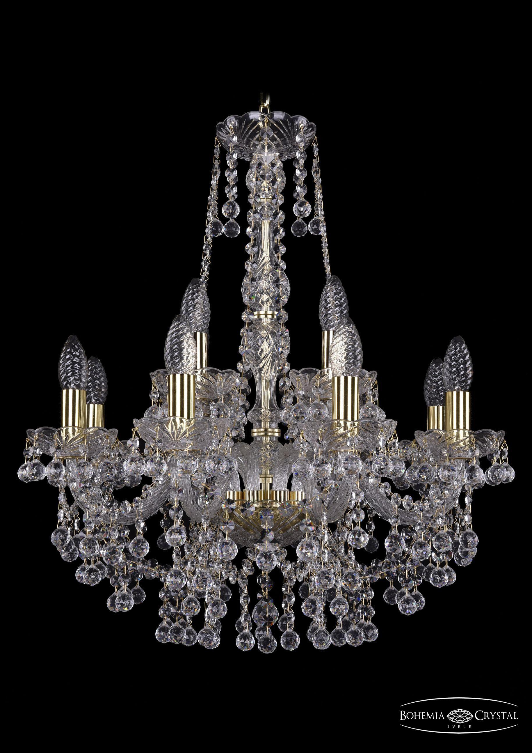 

Подвесная люстра Bohemia Ivele Crystal 1409/8+4/195/h-62/G