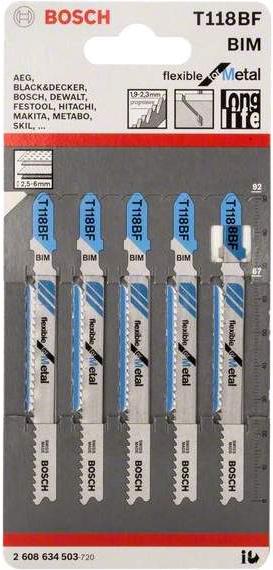 

Пилки для лобзика Bosch 2.608.634.503, T 118 BF BIM 5шт