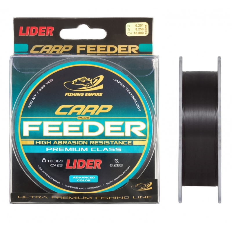 

Леска монофильная Lider CARP plus FEEDER 300 м 0,30 мм Black [BL-030], Леска монофильная Lider CARP plus FEEDER 300 м 0,30 мм BL-030 Black