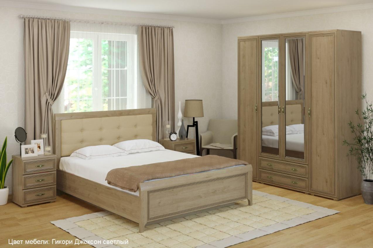 

Кровать Лером Карина КР-1032-ГС 140x200 гикори джексон светлый