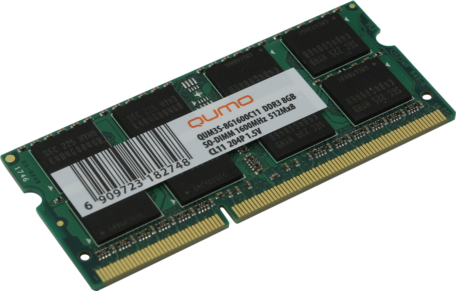 

Оперативная память QUMO DDR3 SODIMM 8GB [QUM3S-8G1600C11R], Оперативная память QUMO DDR3 SODIMM 8GB QUM3S-8G1600C11R