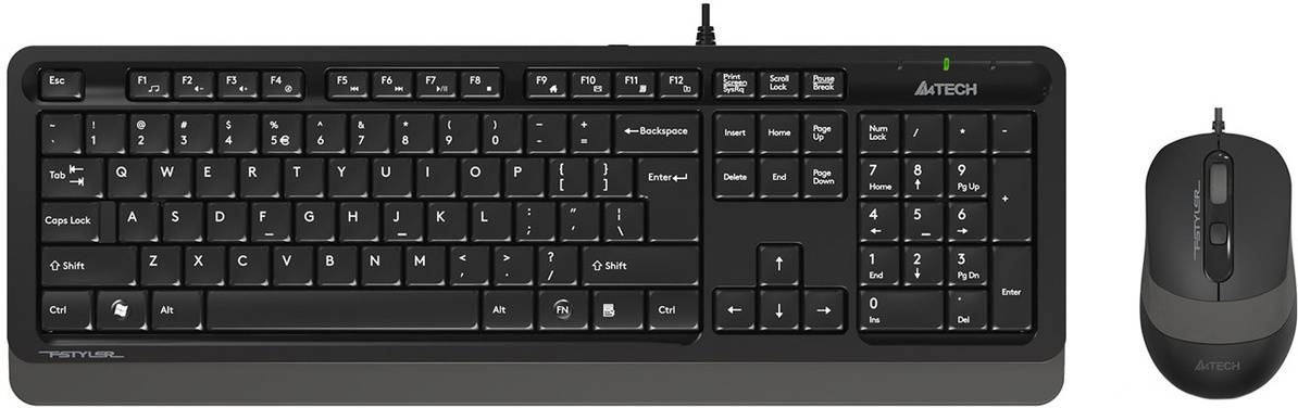 

Набор периферии A4Tech Fstyler F1010 черный/серый [F1010 GREY], Клавиатура + мышь A4 FStyler F1010 черный/серый