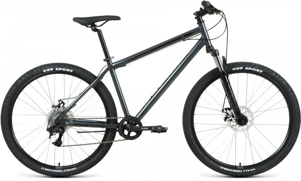 

Велосипед Forward Sporting 27.5'' 2.2 Disc 2021 рама 17 дюймов темно-серый/черный [RBKW1M17G015]