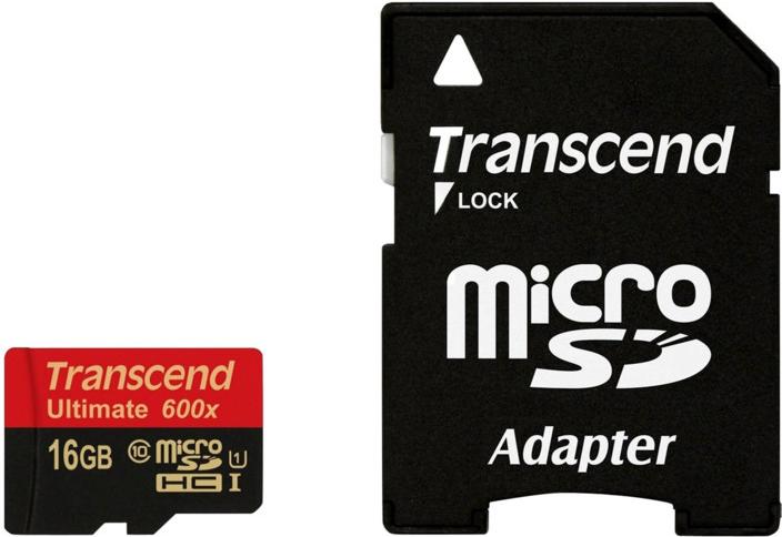 

Карта памяти Transcend microSDHC (Class 10) UHS-I 16GB + SD адаптер (TS16GUSDHC10U1), microSDHC (Class 10) UHS-I 16GB + SD адаптер