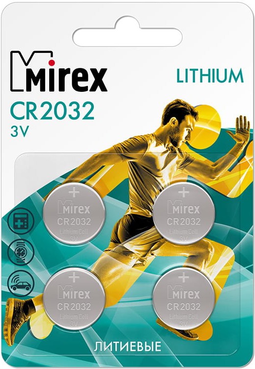 

Батарейка Mirex CR2032 литиевая блистер 4 шт [23702-CR2032-E4], Батарейка Mirex CR2032 литиевая блистер 4 шт 23702-CR2032-E4