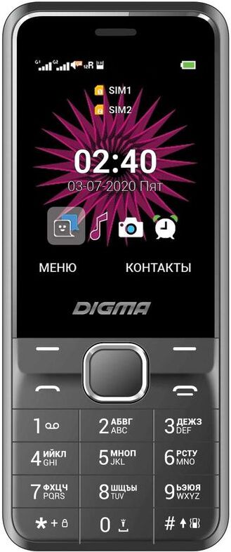 

Мобильный телефон Digma Linx A241 (серый)