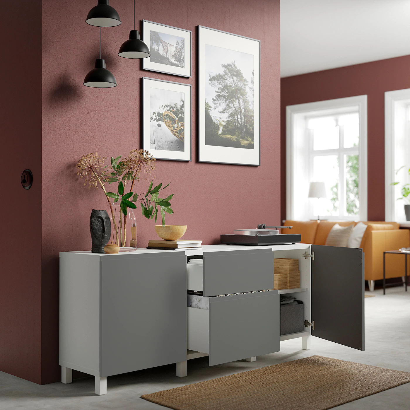 

Система для хранения Ikea Бесто Вэстервик/Стуб темно-серый [394.355.39], Бесто Вэстервик/Стуб