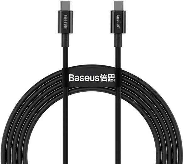 

Кабель Baseus CATYS-C01 2m Black, Кабель Baseus CATYS-C01 Superior Series Fast Charging Data Cable Type-C to Type-C (PD 100W) 2m Black (Baseus Superior Series Fast Charging Data Cable Type-C to Type-C 100W 2m Black (CATYS-C01))