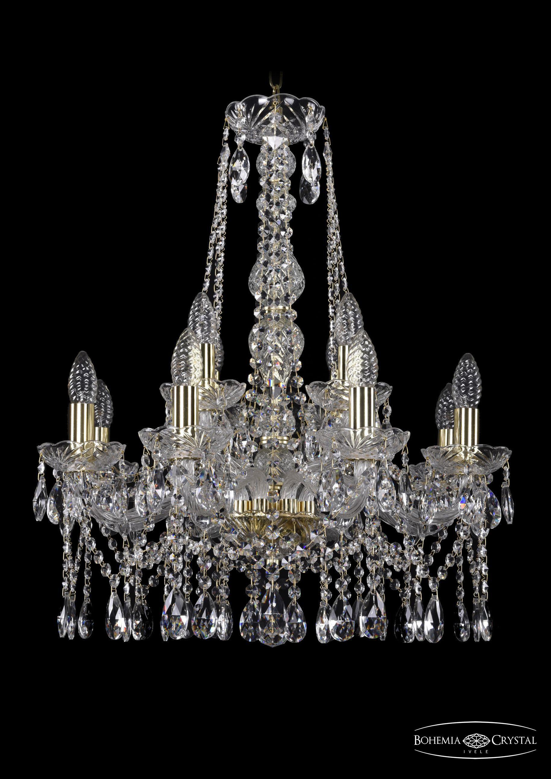 

Подвесная люстра Bohemia Ivele Crystal 1413/8+4/200/h-66/G
