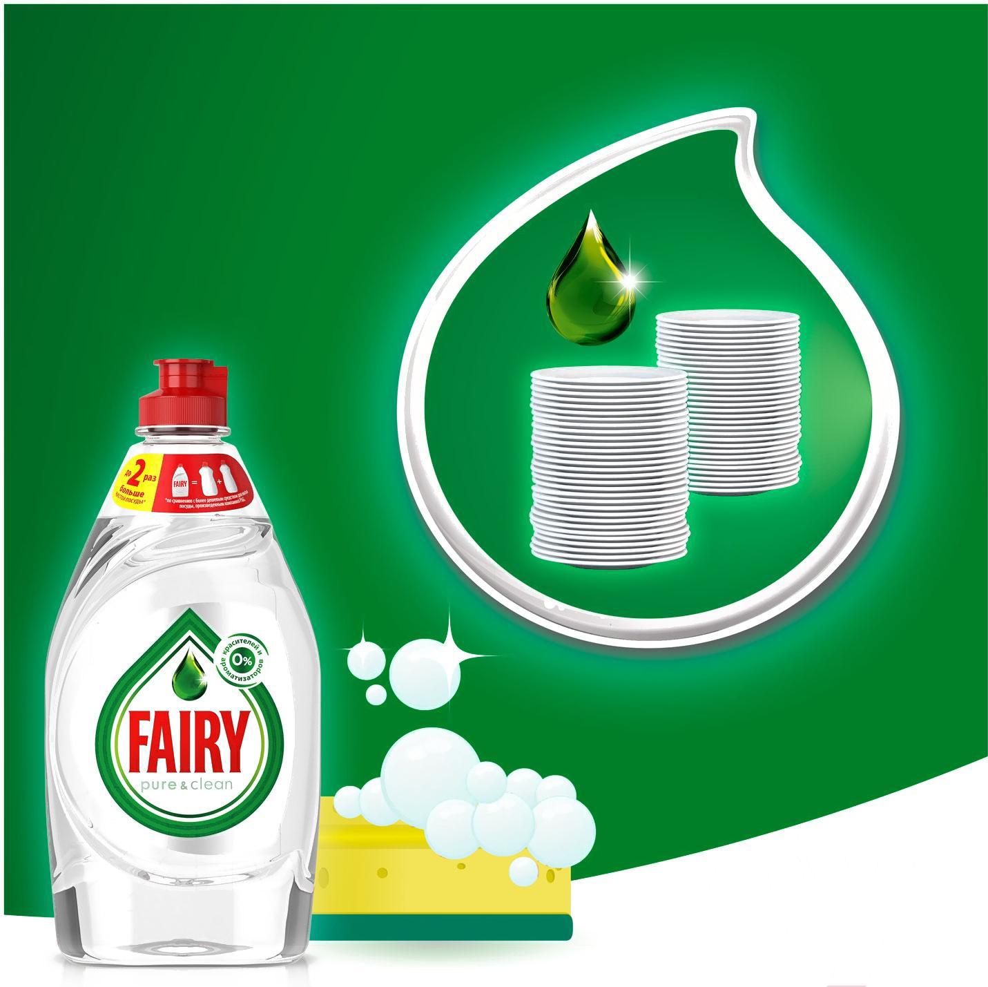 

Средство для мытья посуды Fairy Pure Clean (650мл), Средство для мытья посуды Fairy Pure Clean 650мл