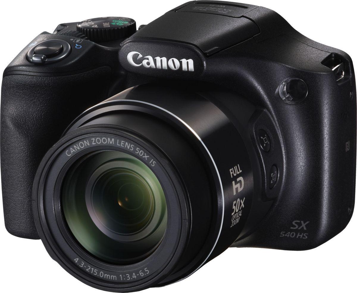

Фотоаппарат Canon PowerShot SX540 HS 20Mpx CMOS, zoom 50x, оптическая стаб., HD1080/60p, экран 3.0'', Wi-fi и NFC, GPS через смартфон, Li-ion OK черный [1067C002], PowerShot SX540 HS