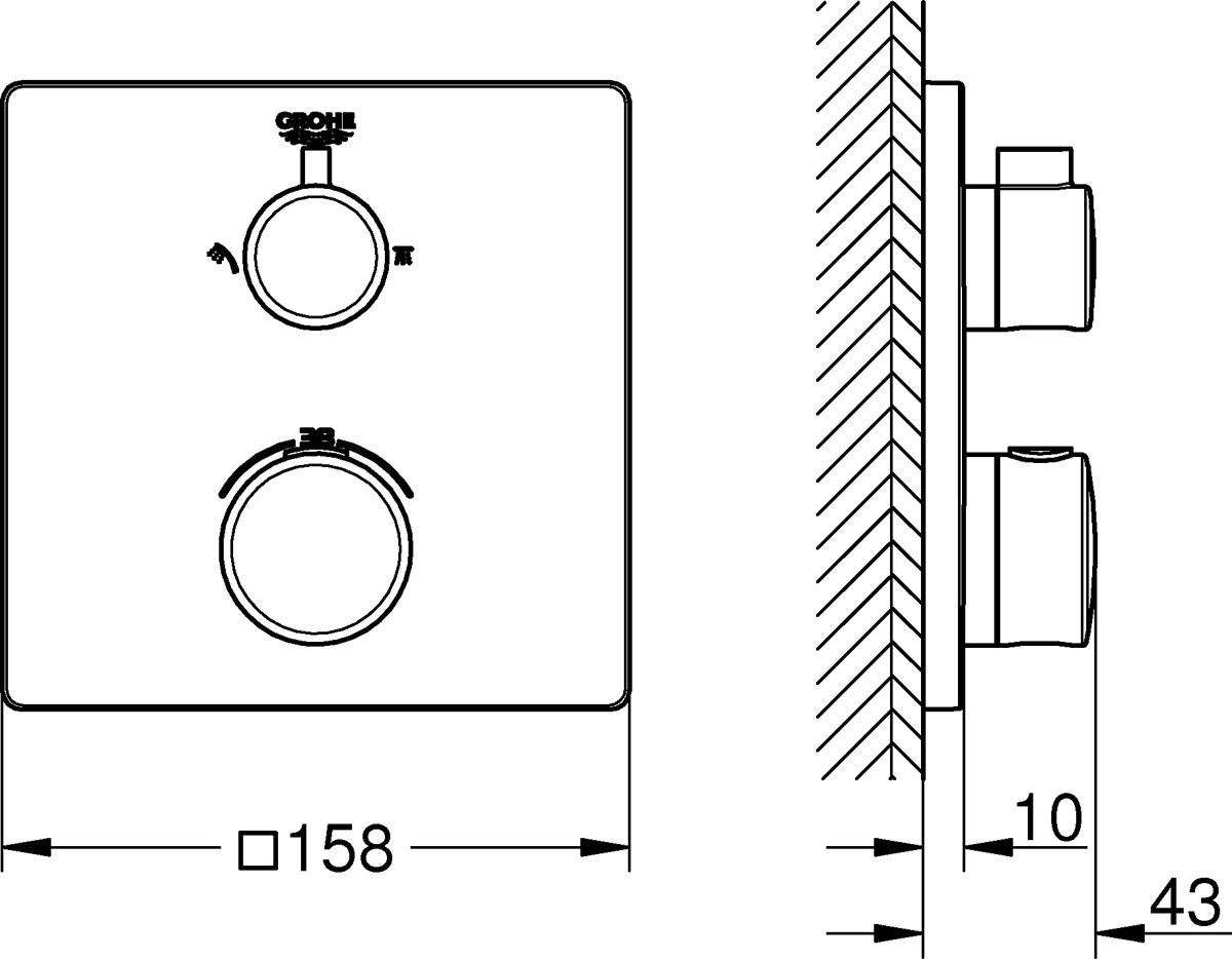 

Смеситель Grohe Grohtherm хром [24079000], Grohtherm