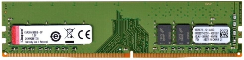 

Оперативная память Kingston DDR4 DIMM 16GB PC4-21300 [KVR26N19S8/16], Память DDR4 Kingston KVR26N19S8/16 (CL19)
