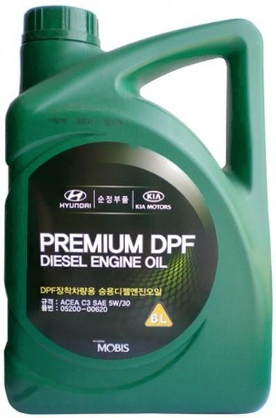 

Моторное масло Hyundai/KIA Premium DPF Diesel 5W-30 6л [05200-00620], Моторное масло Hyundai/KIA Premium DPF Diesel 5W-30 6л 05200-00620